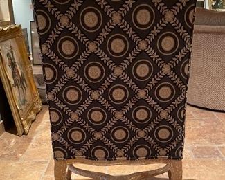 Pair of Upholstered Crackle Finish Arm Chairs. Photo 2 of 4.