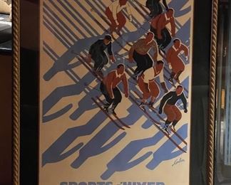 Original Eric de Coulon Sports D'Hiver Vintage Poster. Measures 23.5" x 38.5". Photo 1 of 2.