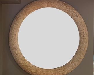 Round Faux Fossil Mirror. Photo 1 of 2.