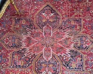Antique Wool Heriz Rug. Measures 9' 10" x 13' 10.” Photo 3 of 6.