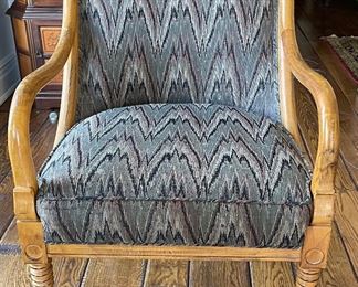 Set of 4 Gooseneck Chairs with Flame Stitch Upholstery. Photo 1 of 4.