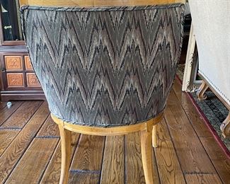 Set of 4 Gooseneck Chairs with Flame Stitch Upholstery. Photo 4 of 4.