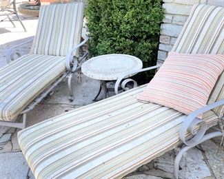 Pair of Metal Chaise Loungers. Photo 1 of 2.