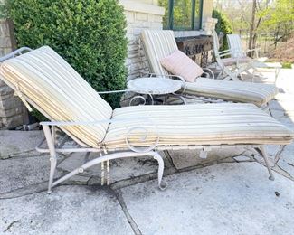Pair of Metal Chaise Loungers. Photo 2 of 2.