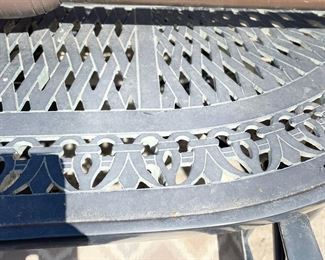 Williams Patio Outdoor Dining Set. Measures 84" L. And Sample of Outdoor Umbrellas. Photo 2 of 5.