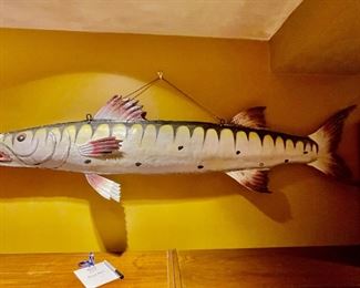 Metal Barracuda Sculpture.