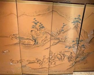 Four-Panel Asian-Screen Commissioned By Client. Photo 2 of 2.