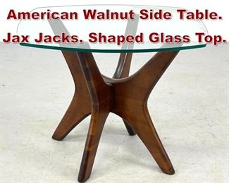 Lot 610 ADRIAN PEARSALL American Walnut Side Table. Jax Jacks. Shaped Glass Top. 