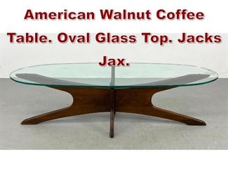 Lot 664 ADRIAN PEARSALL American Walnut Coffee Table. Oval Glass Top. Jacks Jax. 