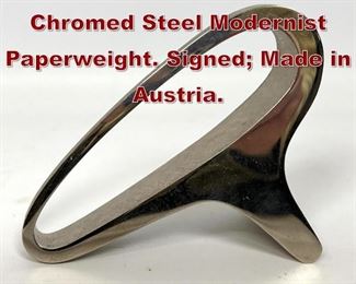 Lot 672 CARL AUBOCK Chromed Steel Modernist Paperweight. Signed Made in Austria. 