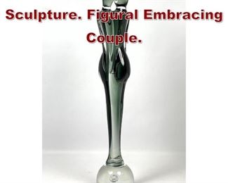 Lot 700 Murano Art Glass Sculpture. Figural Embracing Couple. 
