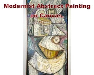 Lot 703 Mohan Samant Modernist Abstract Painting on Canvas. 