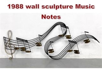 Lot 722 Signed C JERE dated 1988 wall sculpture Music Notes