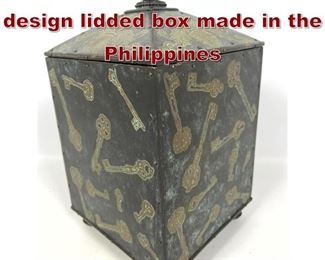 Lot 727 Maitland smith key design lidded box made in the Philippines