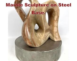 Lot 729 Abstract Modern Marble Sculpture on Steel Base. 