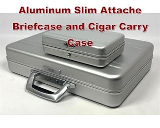 Lot 731 2pc Zero Halliburton Aluminum Slim Attache Briefcase and Cigar Carry Case