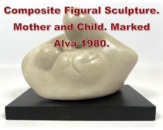 Lot 749 ALVA reproductions Composite Figural Sculpture. Mother and Child. Marked Alva 1980. 