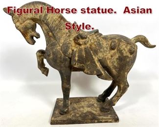 Lot 775 Vintage Cast Iron Figural Horse statue. Asian Style. 