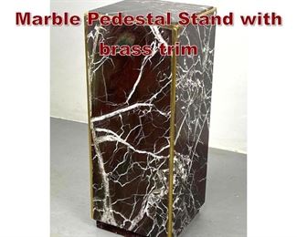 Lot 781 Green and Rouge Marble Pedestal Stand with brass trim