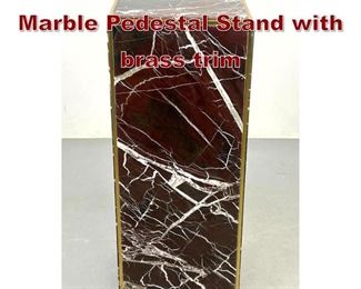 Lot 783 Green and Rouge Marble Pedestal Stand with brass trim