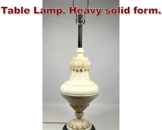 Lot 784 Large Carved Marble Table Lamp. Heavy solid form. 