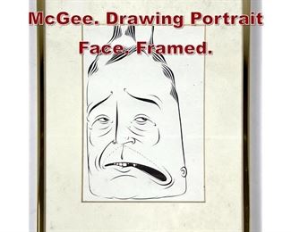 Lot 798 Attributed to Barry McGee. Drawing Portrait Face. Framed. 