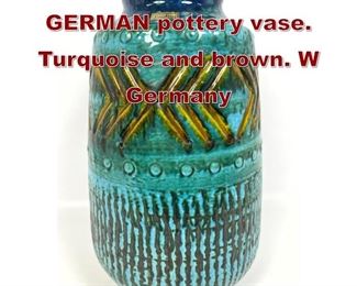 Lot 842 Carstens WEST GERMAN pottery vase. Turquoise and brown. W Germany 