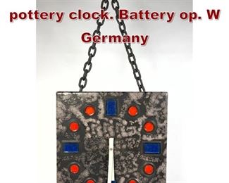 Lot 856 WEST GERMAN pottery clock. Battery op. W Germany 