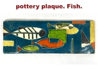 Lot 858 Schaeffenacker pottery plaque. Fish. 