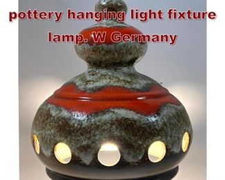 Lot 859 WEST GERMAN pottery hanging light fixture lamp. W Germany 