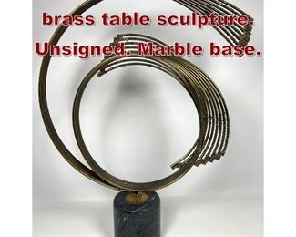 Lot 868 C JERE Windswept brass table sculpture. Unsigned. Marble base. 