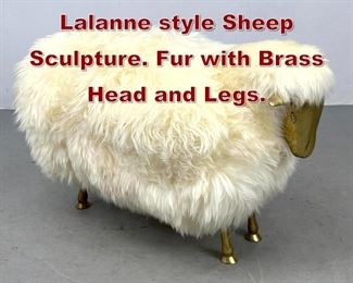 Lot 871 FrancoisXavier Lalanne style Sheep Sculpture. Fur with Brass Head and Legs.