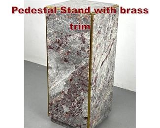 Lot 874 Rouge Marble Pedestal Stand with brass trim