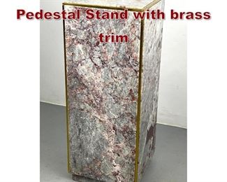 Lot 876 Rouge Marble Pedestal Stand with brass trim