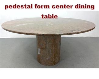 Lot 880 Italian round granite pedestal form center dining table