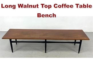 Lot 884 Mid Century Modern Long Walnut Top Coffee Table Bench