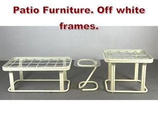 Lot 891 3pc Outdoor Garden Patio Furniture. Off white frames. 