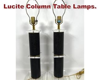 Lot 902 Faux Shagreen and Lucite Column Table Lamps. 