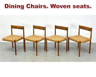 Lot 908 Set 4 Danish Teak Dining Chairs. Woven seats. 