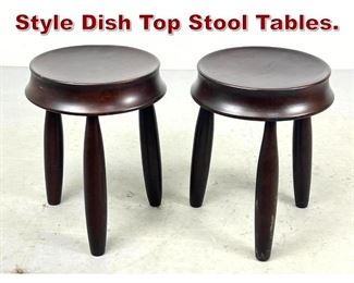 Lot 911 Pair Sergio Rodrigues Style Dish Top Stool Tables. 