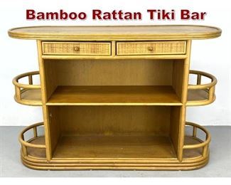 Lot 916 Vintage Bent Bamboo Rattan Tiki Bar