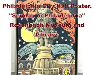 Lot 929 MAURICE SENDAK Philadelphia City Hall Poster. Sendak in Philadelphia Rosenbach Museum and Library.