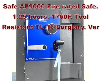 Lot 934 Mutual Composite Safe AP9000 Fire rated Safe. 1.25 hours, 1760F. Tool Resistant TL15 Burglary. Ver