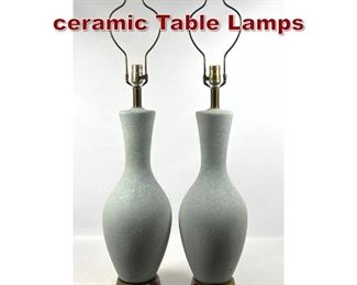 Lot 935 Pr Mottled glaze ceramic Table Lamps
