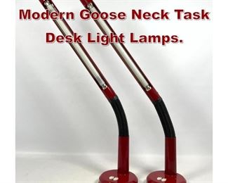 Lot 942 Pair Mid Century Modern Goose Neck Task Desk Light Lamps. 
