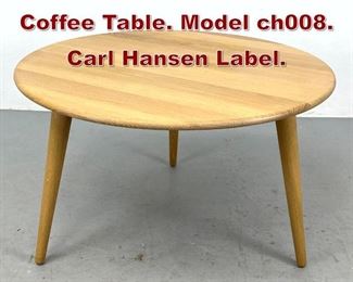 Lot 960 HANS WEGNER Oak Coffee Table. Model ch008. Carl Hansen Label. 