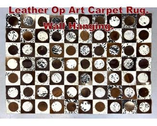 Lot 969 6 6 x 4 Patchwork Leather Op Art Carpet Rug. Wall Hanging. 