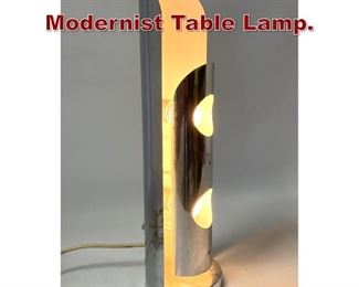 Lot 976 Chrome Cylindrical Modernist Table Lamp. 