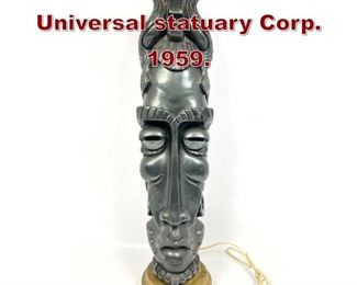 Lot 992 Plaster Tiki lamp. Universal statuary Corp. 1959.