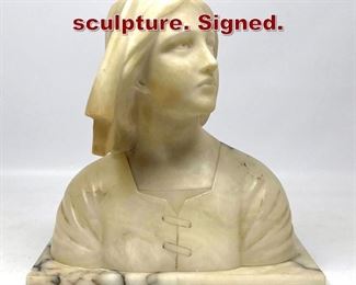 Lot 998 Joan of Arc Marble sculpture. Signed. 
